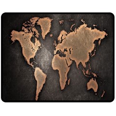 Grunge Map Of Earth Double Sided Fleece Blanket (medium)  by Amaryn4rt