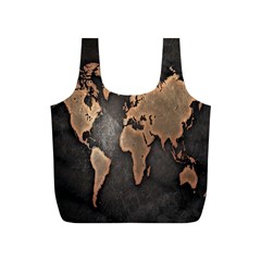 Grunge Map Of Earth Full Print Recycle Bags (s)  by Amaryn4rt