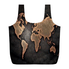 Grunge Map Of Earth Full Print Recycle Bags (l)  by Amaryn4rt