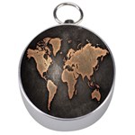 Grunge Map Of Earth Silver Compasses Front