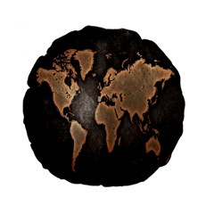 Grunge Map Of Earth Standard 15  Premium Flano Round Cushions by Amaryn4rt