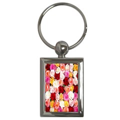 Rose Color Beautiful Flowers Key Chains (rectangle)  by Amaryn4rt