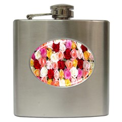 Rose Color Beautiful Flowers Hip Flask (6 Oz) by Amaryn4rt