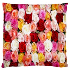 Rose Color Beautiful Flowers Large Cushion Case (one Side) by Amaryn4rt