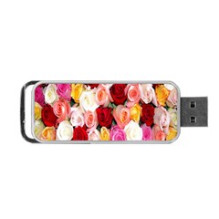 Rose Color Beautiful Flowers Portable Usb Flash (one Side) by Amaryn4rt