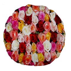 Rose Color Beautiful Flowers Large 18  Premium Round Cushions by Amaryn4rt