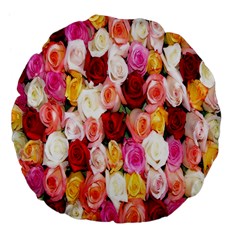 Rose Color Beautiful Flowers Large 18  Premium Flano Round Cushions by Amaryn4rt