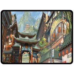 Japanese Art Painting Fantasy Fleece Blanket (Large) 