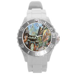 Japanese Art Painting Fantasy Round Plastic Sport Watch (l) by Amaryn4rt