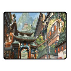 Japanese Art Painting Fantasy Double Sided Fleece Blanket (Small) 