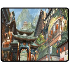 Japanese Art Painting Fantasy Double Sided Fleece Blanket (Medium) 