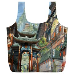 Japanese Art Painting Fantasy Full Print Recycle Bags (L) 