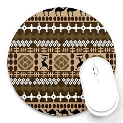 African Vector Patterns Round Mousepads