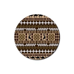 African Vector Patterns Rubber Coaster (round) 