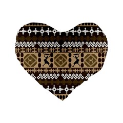 African Vector Patterns Standard 16  Premium Flano Heart Shape Cushions by Amaryn4rt