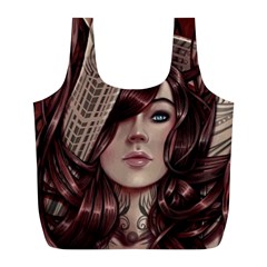 Beautiful Women Fantasy Art Full Print Recycle Bags (l) 