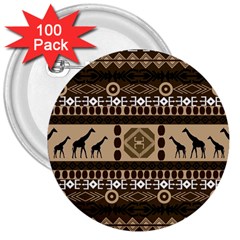 African Vector Patterns  3  Buttons (100 Pack)  by Amaryn4rt