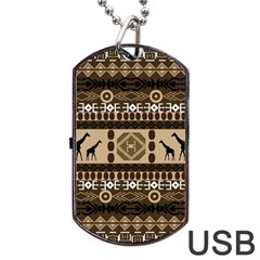 African Vector Patterns  Dog Tag Usb Flash (two Sides) by Amaryn4rt