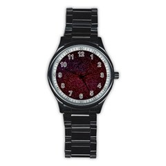 3d Tiny Dots Pattern Texture Stainless Steel Round Watch by Amaryn4rt