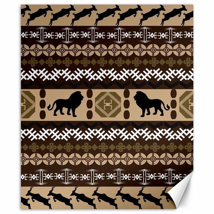 African Vector Patterns  Canvas 8  x 10 