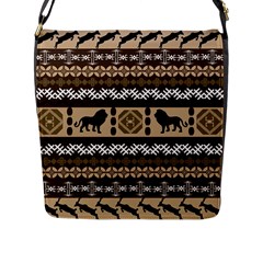 African Vector Patterns  Flap Messenger Bag (l) 