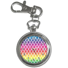 Colorful Rainbow Moroccan Pattern Key Chain Watches by Amaryn4rt