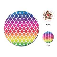 Colorful Rainbow Moroccan Pattern Playing Cards (round)  by Amaryn4rt