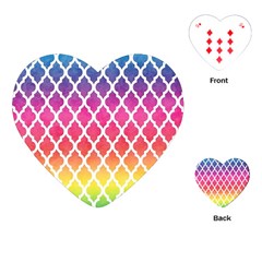 Colorful Rainbow Moroccan Pattern Playing Cards (heart) 