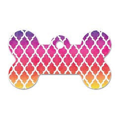 Colorful Rainbow Moroccan Pattern Dog Tag Bone (one Side)