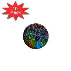 3d Peacock Pattern 1  Mini Buttons (10 Pack) 