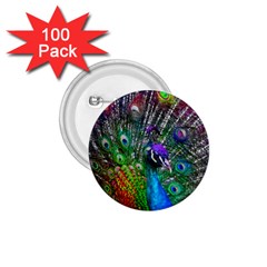 3d Peacock Pattern 1 75  Buttons (100 Pack) 