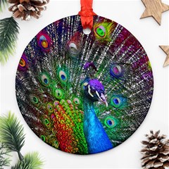 3d Peacock Pattern Round Ornament (two Sides)