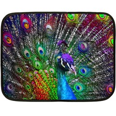 3d Peacock Pattern Double Sided Fleece Blanket (mini) 