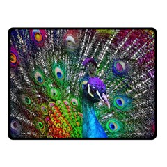 3d Peacock Pattern Fleece Blanket (small)