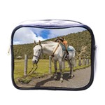 White Horse Tied Up at Cotopaxi National Park Ecuador Mini Toiletries Bags Front