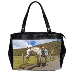 White Horse Tied Up at Cotopaxi National Park Ecuador Office Handbags (2 Sides)  Front