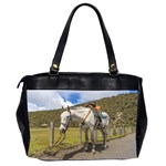 White Horse Tied Up at Cotopaxi National Park Ecuador Office Handbags (2 Sides)  Back