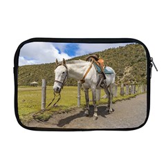 White Horse Tied Up At Cotopaxi National Park Ecuador Apple Macbook Pro 17  Zipper Case by dflcprints