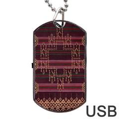 Ulos Suji Traditional Art Pattern Dog Tag Usb Flash (one Side)