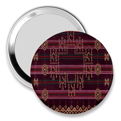 Ulos Suji Traditional Art Pattern 3  Handbag Mirrors by Amaryn4rt