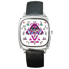 Geometric Play Square Metal Watch