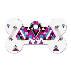 Geometric Play Dog Tag Bone (one Side) by Amaryn4rt