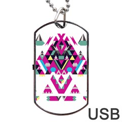 Geometric Play Dog Tag Usb Flash (one Side) by Amaryn4rt