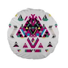 Geometric Play Standard 15  Premium Flano Round Cushions by Amaryn4rt