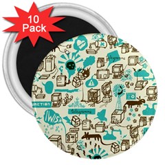 Telegramme 3  Magnets (10 pack) 