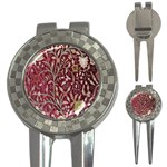 Crewel Fabric Tree Of Life Maroon 3-in-1 Golf Divots Front