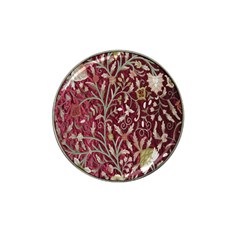 Crewel Fabric Tree Of Life Maroon Hat Clip Ball Marker by Amaryn4rt