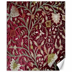 Crewel Fabric Tree Of Life Maroon Canvas 8  X 10  by Amaryn4rt