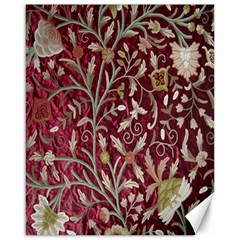 Crewel Fabric Tree Of Life Maroon Canvas 16  X 20   by Amaryn4rt