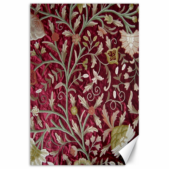 Crewel Fabric Tree Of Life Maroon Canvas 24  x 36 